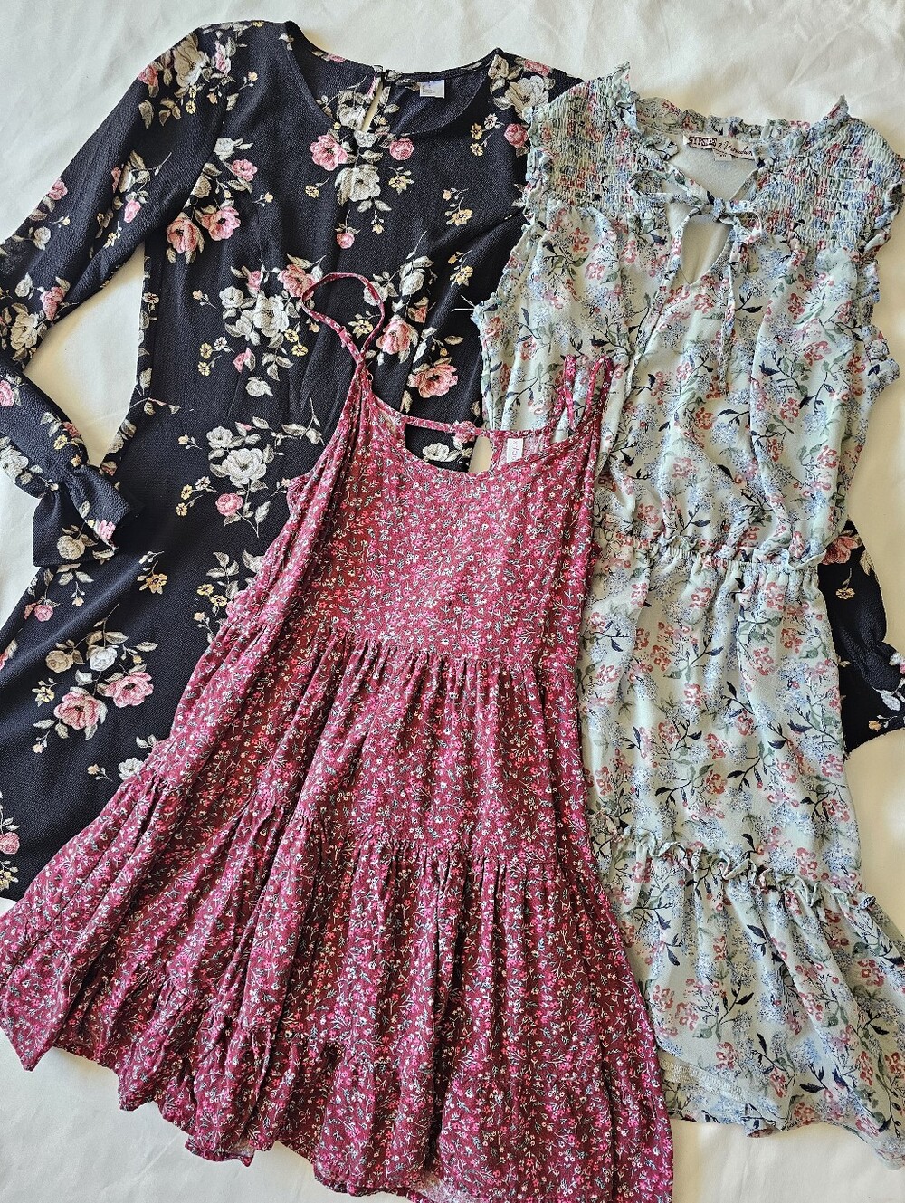 3pc Bundle XS Floral Mini Dresses Cottagecore Country Farm Nashville Western